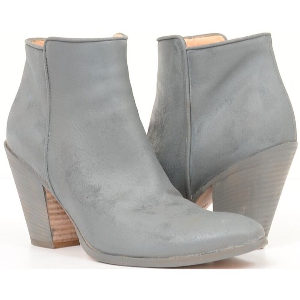 Barneys New York Gray Leather Ankle Boots Shoes Women's‎ Sz 37 US 6.5